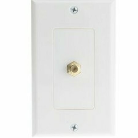 SWE-TECH 3C White Decora Wall Plate with F-pin Coupler, F-pin Female FWT200-253WH